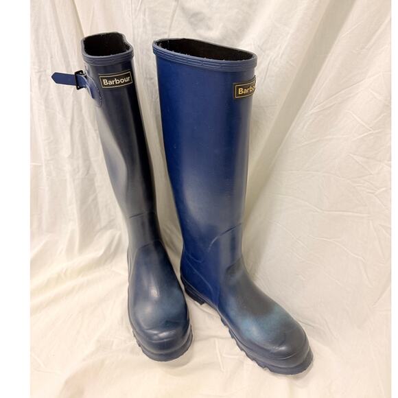 Barbour Womens Bede Snow Wellingtons Mid Calf Winter‎ Waterproof Boots Navy US 7 - Picture 3 of 7